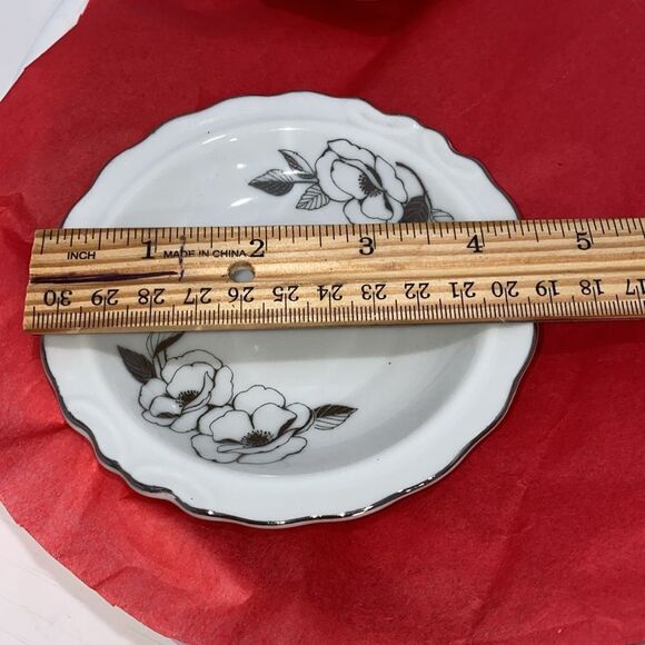 Georgian Fine China 25th Anniversary Miniature Pitcher & Bowl Silver Trim - Picture 12 of 12